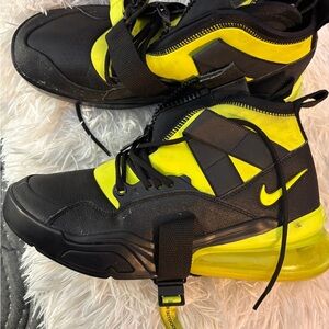 Nike Air Max 270 Black and Yellow High-Top Sneakers